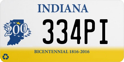 IN license plate 334PI