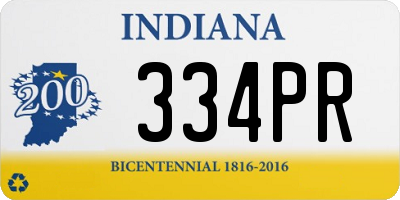 IN license plate 334PR