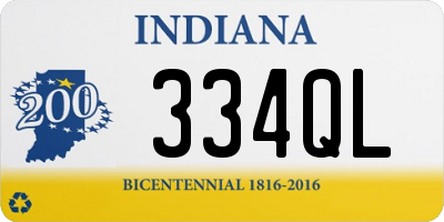 IN license plate 334QL