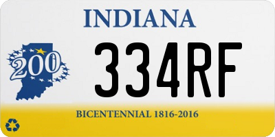 IN license plate 334RF