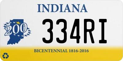 IN license plate 334RI