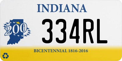 IN license plate 334RL