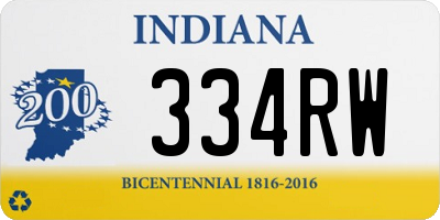 IN license plate 334RW