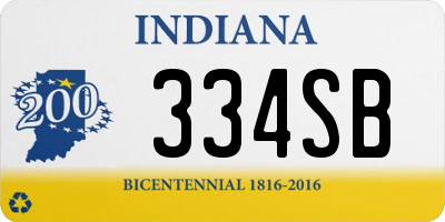 IN license plate 334SB