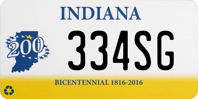 IN license plate 334SG