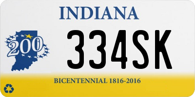 IN license plate 334SK