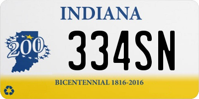 IN license plate 334SN