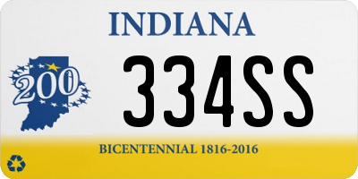 IN license plate 334SS