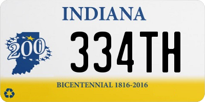 IN license plate 334TH