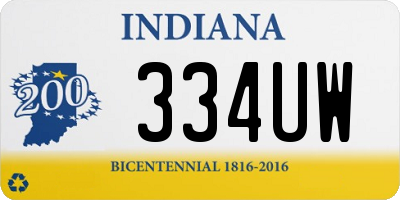 IN license plate 334UW