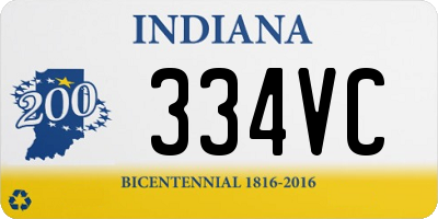 IN license plate 334VC