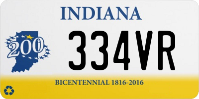 IN license plate 334VR