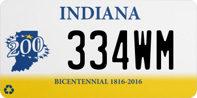 IN license plate 334WM