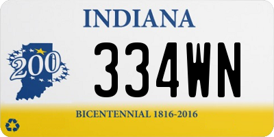 IN license plate 334WN