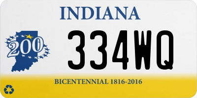 IN license plate 334WQ