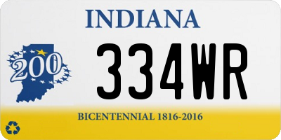 IN license plate 334WR