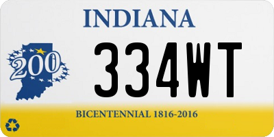 IN license plate 334WT