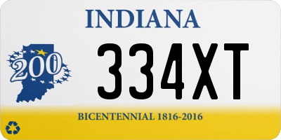 IN license plate 334XT