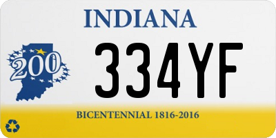 IN license plate 334YF