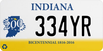 IN license plate 334YR