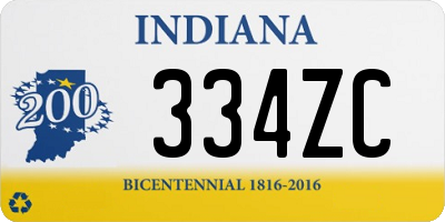 IN license plate 334ZC