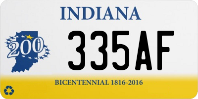 IN license plate 335AF