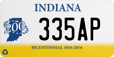 IN license plate 335AP