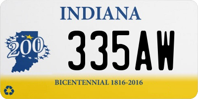 IN license plate 335AW