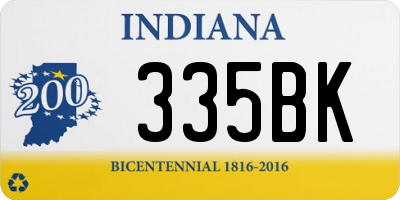 IN license plate 335BK