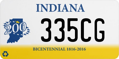 IN license plate 335CG