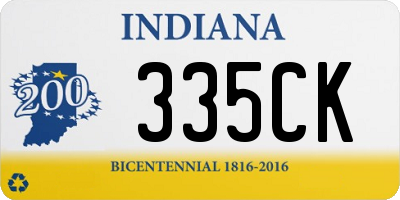 IN license plate 335CK