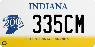 IN license plate 335CM