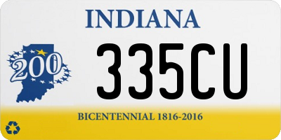 IN license plate 335CU