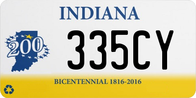 IN license plate 335CY