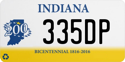 IN license plate 335DP