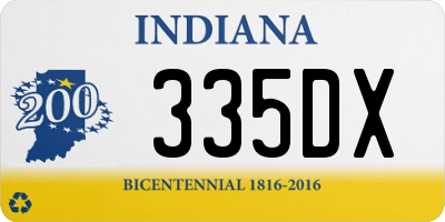 IN license plate 335DX