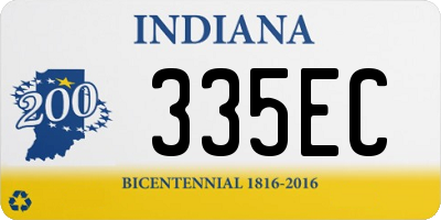 IN license plate 335EC