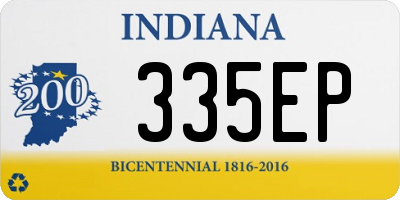 IN license plate 335EP