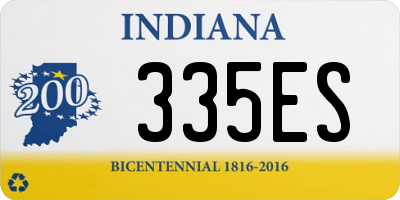 IN license plate 335ES