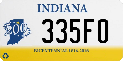 IN license plate 335FO