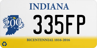 IN license plate 335FP