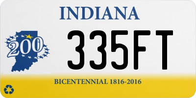 IN license plate 335FT