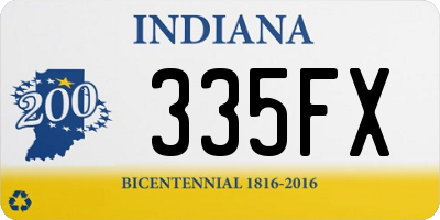 IN license plate 335FX