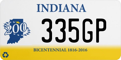 IN license plate 335GP