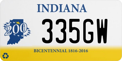 IN license plate 335GW