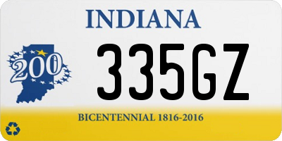 IN license plate 335GZ