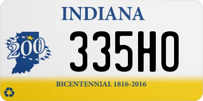 IN license plate 335HO
