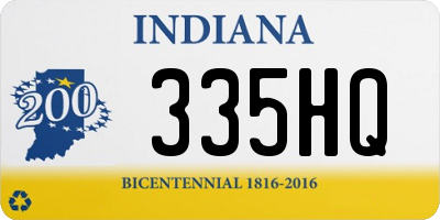 IN license plate 335HQ