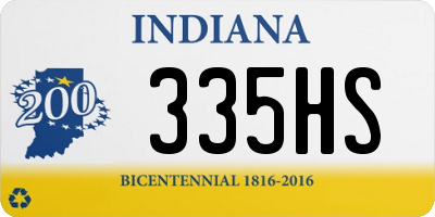 IN license plate 335HS