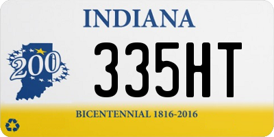 IN license plate 335HT